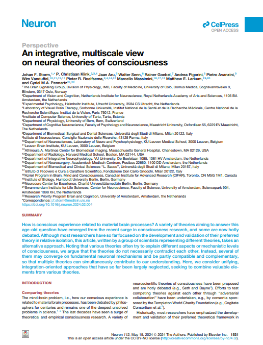 An integrative, multiscale view on neural theories of consciousness